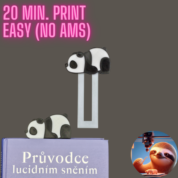Uykucu Panda Kitap Ayracı – Filamiko 3D baskı