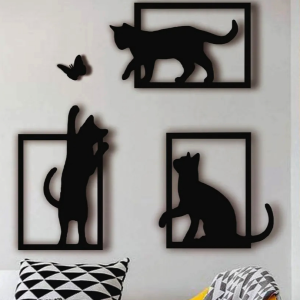 Oynayan Kediler Duvar Dekoru – Filamiko 3D baskı