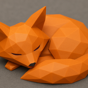 Uyuyan Tilki Figür (Low Poly) – Filamiko 3D baskı