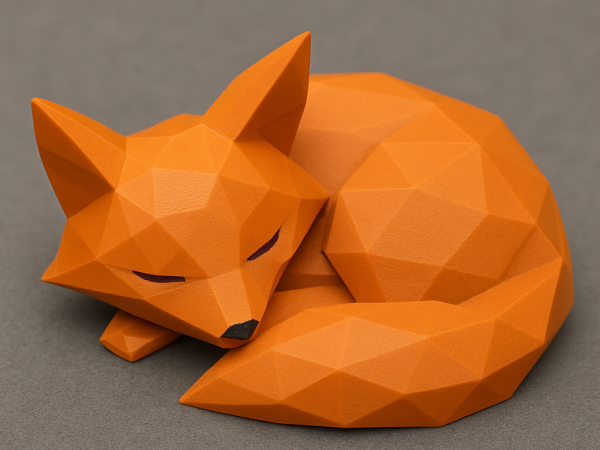 Uyuyan Tilki Figür (Low Poly) – Filamiko 3D baskı