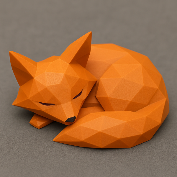 Uyuyan Tilki Figür (Low Poly) – Filamiko 3D baskı (4)