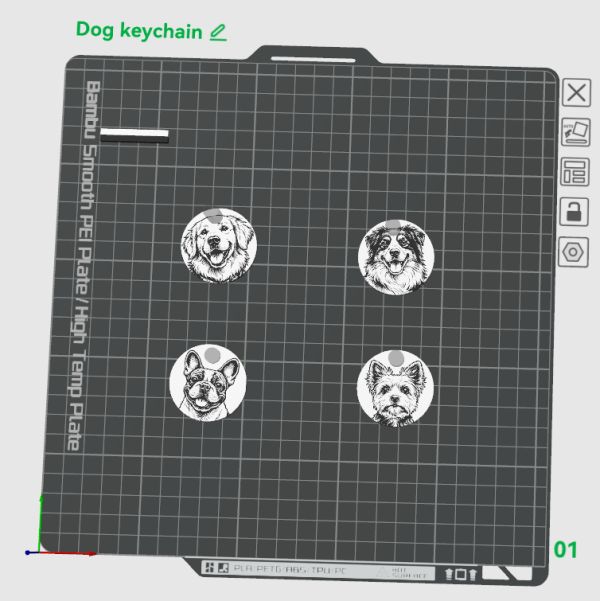 Köpek Motifli Anahtarlık – Filamiko 3D baskı (4)