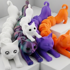 Esnek Kedi Figür (Bükülebilir) – Filamiko 3D baskı