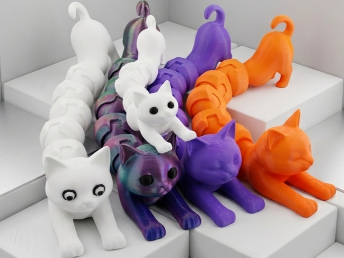 Esnek Kedi Figür (Bükülebilir) – Filamiko 3D baskı