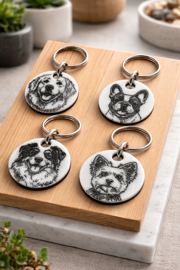 Köpek Motifli Anahtarlık – Filamiko 3D baskı (2)
